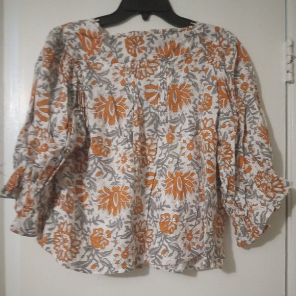 Rachel Zoe women's top sizeM parsley babydoll milkmaid regency long sleeves - Picture 2 of 8